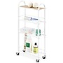 Whitmor 4-Shelf Metal Mobile Kitchen Cart with Lockable Wheels, White (6766-16327)~#|#~01B2F637-1DE2-415C-B70285A3F337F4E1_sc7