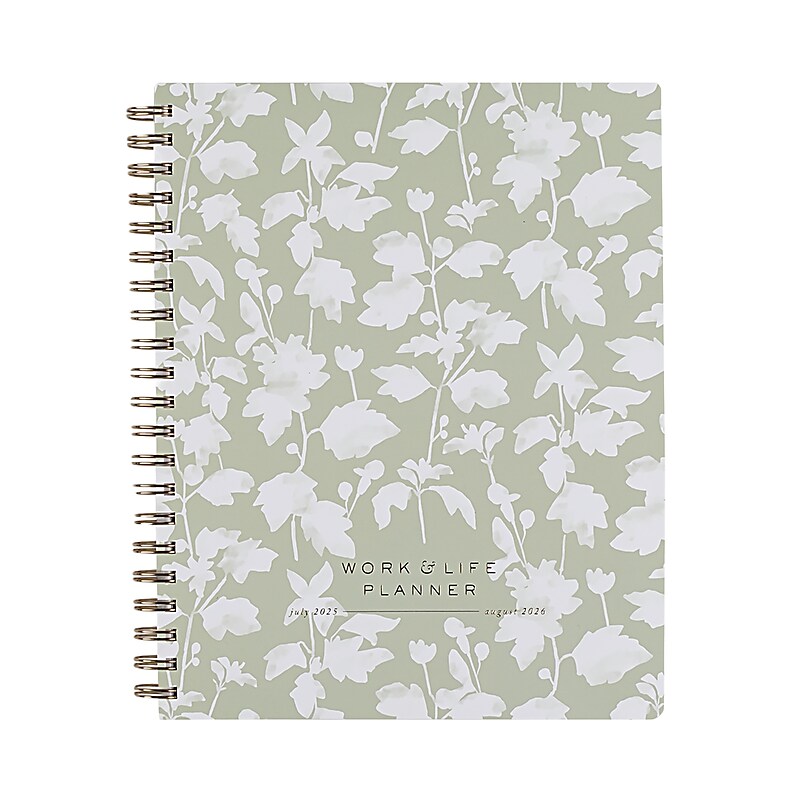 2025-2026 Fringe 9.25" x 11" Academic Weekly & Monthly Planner, Paperback Cover, Sage Green/White (825PA001FSC) image 1