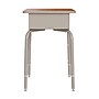 Flash Furniture Billie 24"W Student Desk with Open Front Metal Book Box, Walnut/Silver (FDDESKGYWAL)~#|#~01BF7B87-E113-4E22-8398EE287034CFF3_sc7