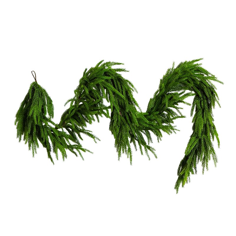 Nearly Natural Artificial Real Touch Norfolk Island Pine Garland, 10' (W1402) image 1