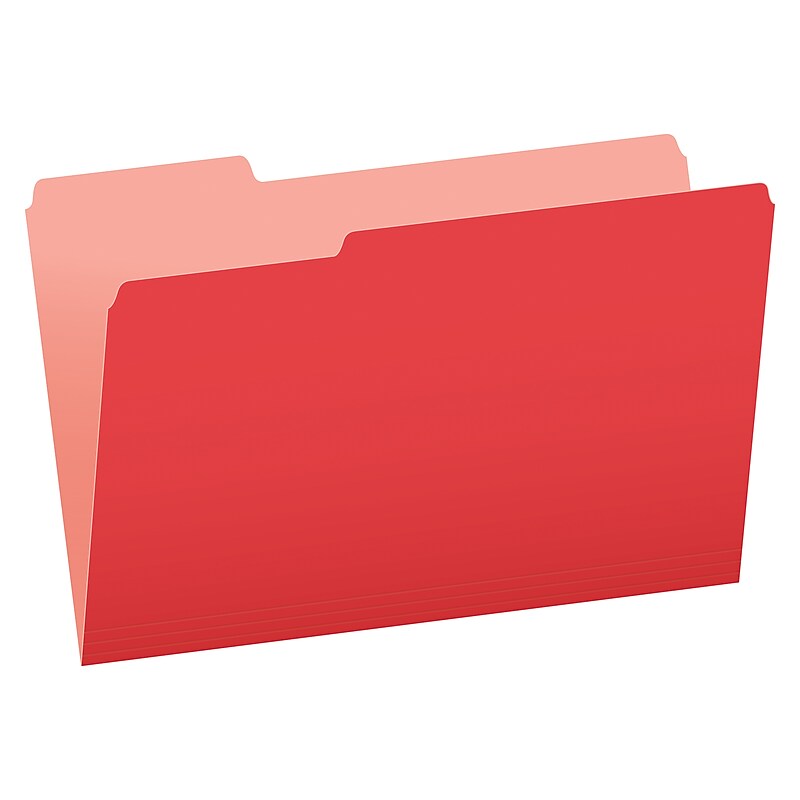 Pendaflex Recycled File Folder, 1/3-Cut Tab, Legal Size, Red, 100/Box (43501/3RED) image 1