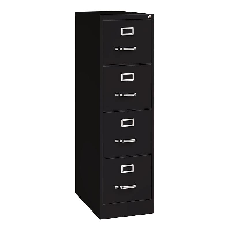 Hirsh Commercial 4-Drawer Vertical File Cabinet, Letter Size, Lockable, 52"H x 15"W x 25"D, Black (14116) image 1