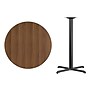 Flash Furniture 36'' Round Laminate Table Top with 30''x 30'' Bar-Height Table Base, Walnut (XURD36WAT3030B)~#|#~01D718B8-0CC3-4938-AE706BBA27FAC6DC_sc7