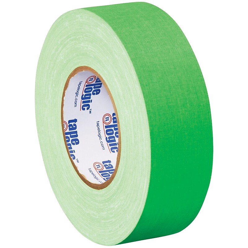 Tape Logic Non-Reflective Gaffers Tape, 2" x 50 yds., Fluorescent Green, 3/Carton (T9874FG3PK) image 1