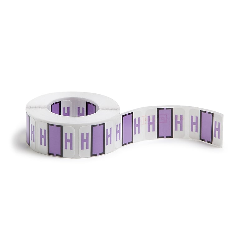 Smead BCCR Color Coded Alphabetic Labels, H, Lavender, 500/Roll (67078) image 1