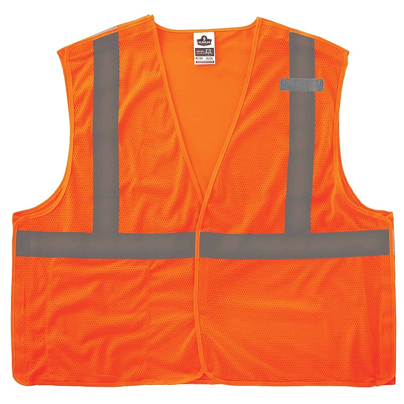 Ergodyne GloWear 8215BA High Visibility Sleeveless Safety Vest, ANSI Class R2, Orange, Large (21065) image 1