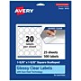 Avery Laser/Inkjet Multipurpose Labels, 1.625" x ", Glossy Clear, 500/Pack (94110)~#|#~01DBFFEF-B924-4CC8-8CC260960FBBA652_sc7