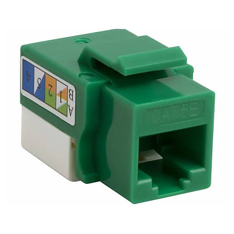 4XEM Cable Cat5e Keystone Jack, Green, 10/Pack (4XKJC5EGN10PK) image 1