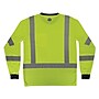 Ergodyne GloWear 8369BK High Visibility Long Sleeve Black Bottom T-Shirt, ANSI Type R Class 3, Lime, 3XL (22207)~#|#~01E15975-86CE-4647-9A487C38B63AEAAD_sc7