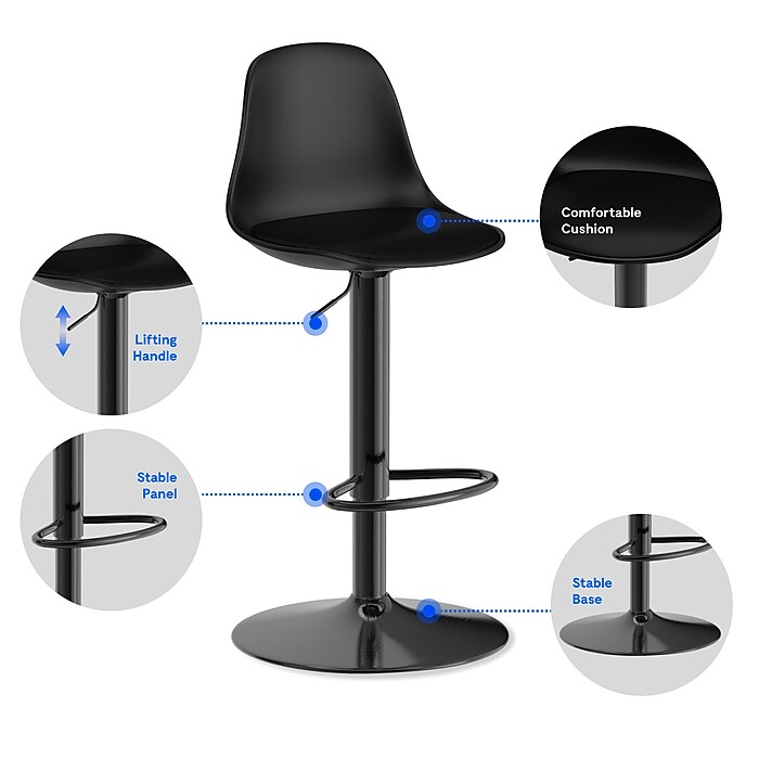FlexiSpot BS1B Adjustable Height Stool for Soundproof Booths | Staples