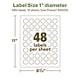 Avery EcoFriendly Laser/Inkjet Circle Multipurpose Labels, 1" Dia., White, 480/Pack (94500)~#|#~01F53343-3606-488A-893D816532C50171_sc7