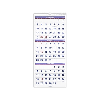 2024 AT-A-GLANCE 12" x 27" Three-Month Wall Calendar (PM11-28-24)
