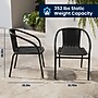Flash Furniture Lila 23.5'' Square Table with 2 Rattan Stack Chairs, Black (TLH0731SQ037BK2)~#|#~01F7B14E-A016-4534-91F59F90D3446611_sc7
