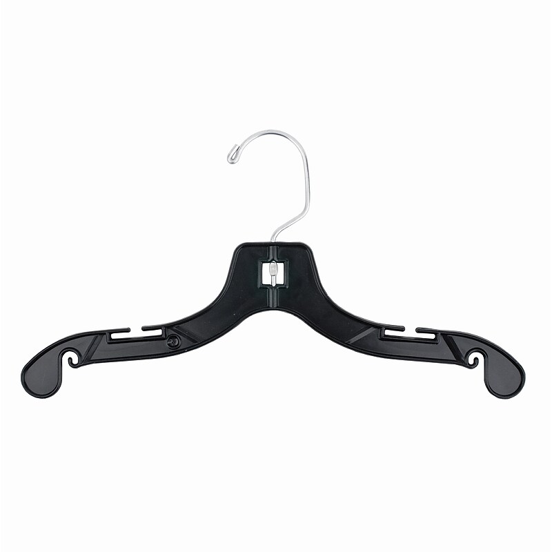 Nahanco 12" Plastic Super Heavy Weight Dress Hanger, Black, 100/Pack (2412) image 1
