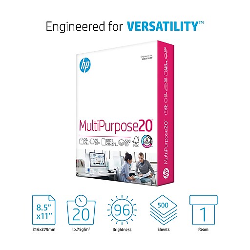 HP Printer Papers, 8.5 x 11 Paper, Copy &Print 20 lb, 6 Pack Case (200010),  2400 Sheets - Kroger