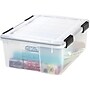 Iris WeatherPro Small Stackable Plastic Storage Bin, 7.75" x 19.7"x 15.75", 30.6 Qt., Clear, 6/Pack (110400)~#|#~02047103-E0AB-4976-967DA20B255D662A_sc7