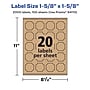 Avery Laser/Inkjet Decorative Edge Multipurpose Labels, 1-5/8" x 1-5/8", Kraft Brown, 2000 Labels/Box ( 94110)~#|#~020DB02B-D419-4D76-8A462F65C441C428_sc7