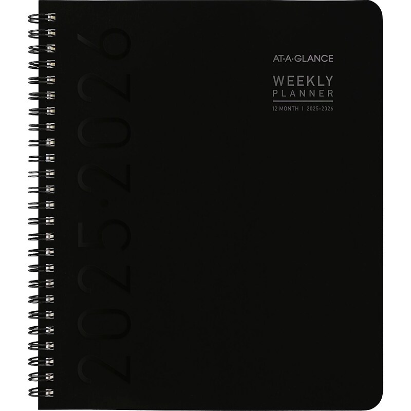 2025-2026 AT-A-GLANCE Contemporary Lite 7" x 8.75" Academic Weekly & Monthly Planner, Faux Leather Cover, Black (70-58XL-05-26) image 1