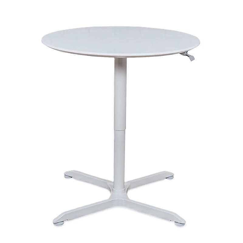 Luxor 36" Round Height Adjustable Café Table, White (LX-PNADJ-36RD) image 1