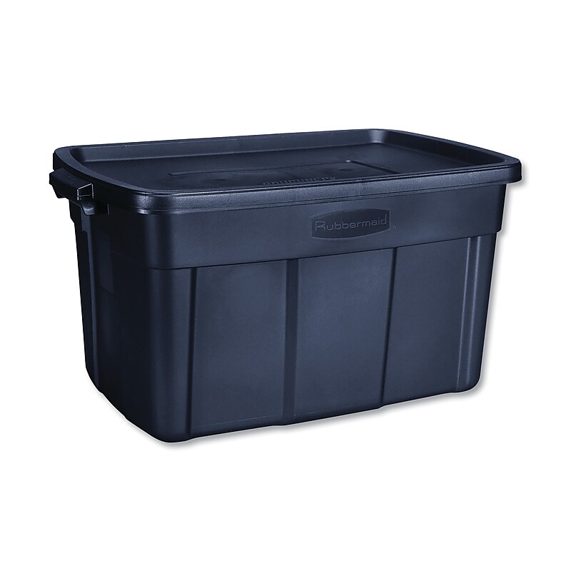 Rubbermaid Roughneck 124 Quart Storage Container, Plastic, Dark Indigo Metallic (UNXRMRT310000) image 1
