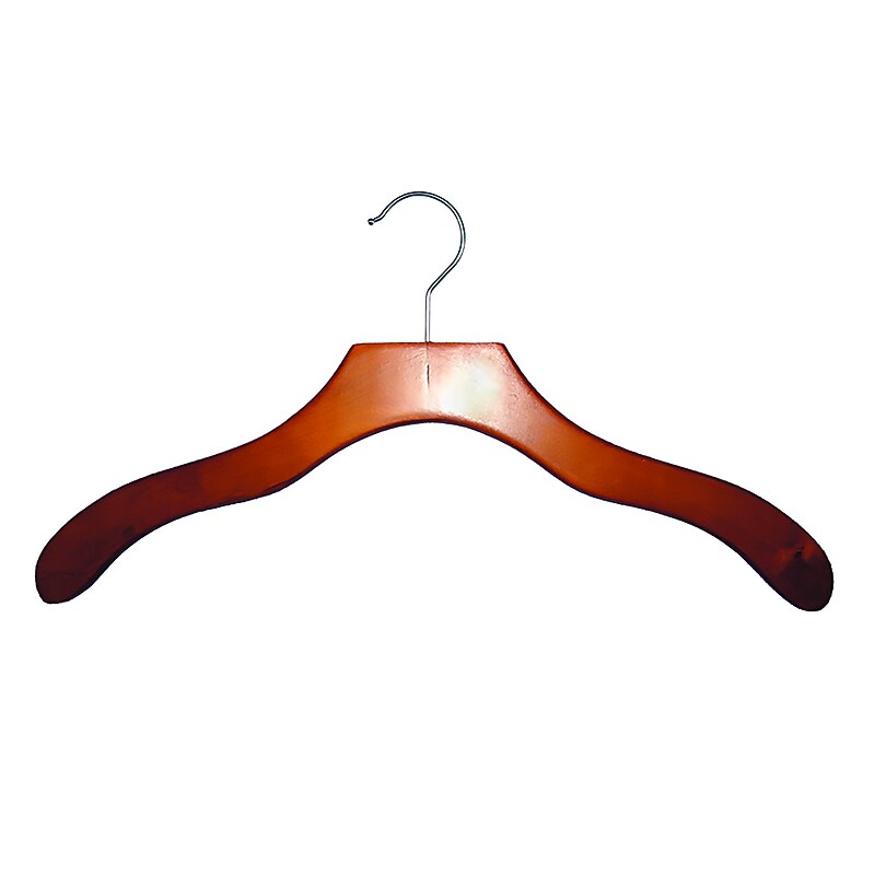 Nahanco 17" Wood Contemporary Top Hanger, Cherry, 100/Pack (2007-20C) image 1