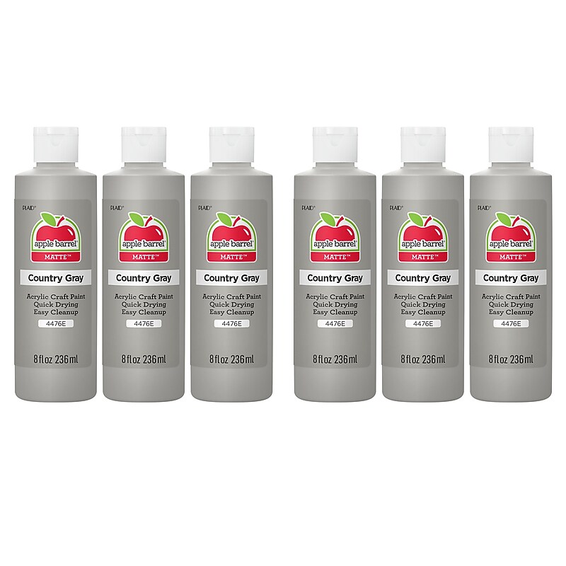 Apple Barrel Acrylic Paint Matte, 8oz., Country Gray, 6/Pack (APP4476E-6) image 1