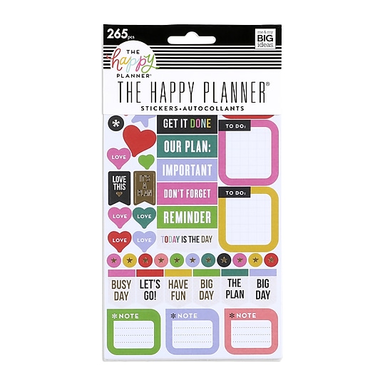 The Happy Planner Everyday Reminders 5-Sheet Sticker Pack, Assorted Colors, 265 Stcikers/Pack (PPS-66)~#|#~02125294-7540-4184-835321403187B259_sc7