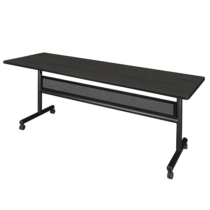 Regency Kobe 84"W x 24"D Foldable Training Room Table, Laminate, With Wheels, Ash Grey (MKFTM8424AG) image 1