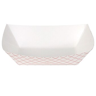 Dixie Polycoated Food Tray, 1 lb. Capacity, Red Plaid, 1000/Carton (RP1008)