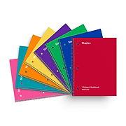 Staples 1-Subject Notebook, 8" x 10.5", Wide Ruled, 70 Sheets, Each (TR54893)