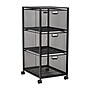 Mind Reader 3-Drawer Multipurpose Cart with Wheels, Metal, Black (3TWHEEL-BLK)~#|#~022BED4E-C134-4839-AAC56FA3DA1BA1C9_sc7