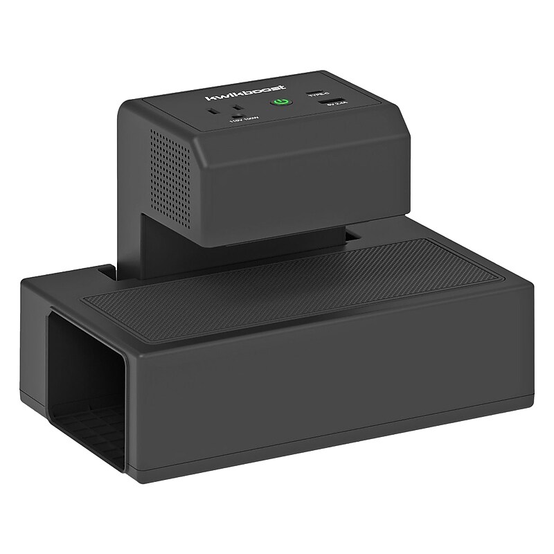 Luxor KwikBoost EdgePower A/C & USB Clamp-On Universal Desktop Charging Station, Black (KBEP-CGR) image 1