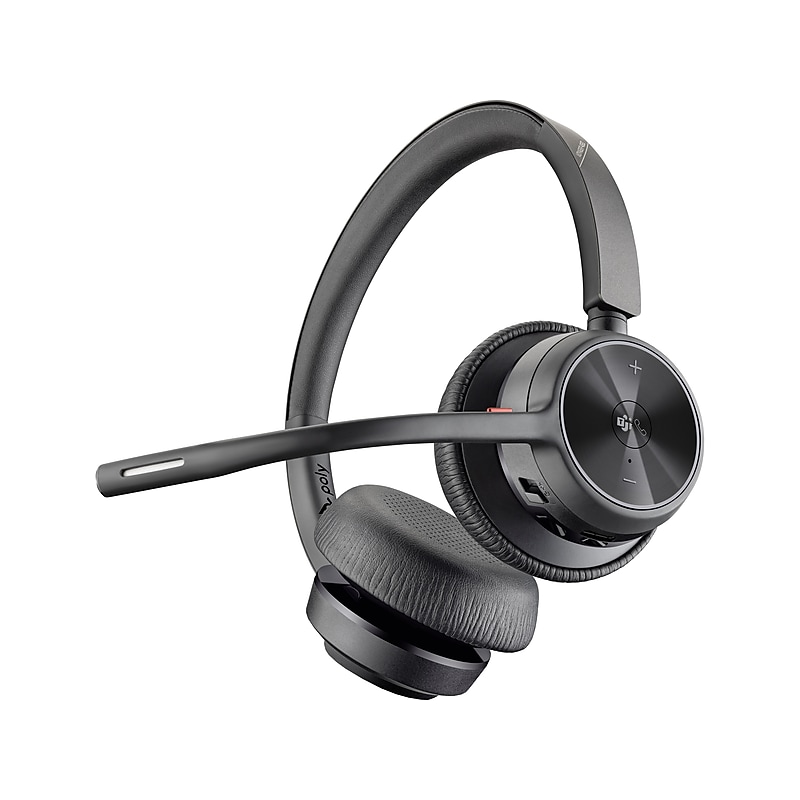Poly Voyager 4320 Wireless Noise Canceling Bluetooth Stereo On Ear Headset, USB-A, MS Certified (7Y211AA) image 1