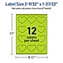 Avery Printable Heart Shaped Multipurpose Labels, 2-9/32" x 1-27/32", Bright Green, 960/Box (94603)~#|#~02401528-B51A-4E7E-A39E785D27A3B17A_sc7