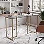 Martha Stewart Eli 47"W Glass/Steel Home Office Desk, Clear/Polished Brass (XUDK1GLD)~#|#~02408F1F-1441-4098-B408F9A57BAF5344_sc7