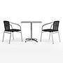 Flash Furniture Lila Indoor-Outdoor Table Set with 2 Chairs, 27.5" x 27.5", Aluminum/Black (TLH28SQ020BKCH2)~#|#~02471AC3-25A6-4E67-860BC56ED67BF302_sc7