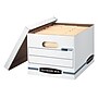 Bankers Box Stor/File Corrugated File Storage Boxes, Lift-Off Lid, Letter/Legal Size, White/Blue, 4/Carton (0070308)~#|#~02480176-E078-4361-A148309CC10241D2_sc7