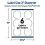 Avery Laser/Inkjet Circle Multipurpose Labels, 3" Dia., White, 60/Pack (S00-DJN)~#|#~024FB42F-2A61-40EF-BE3254D8083A58CB_sc7