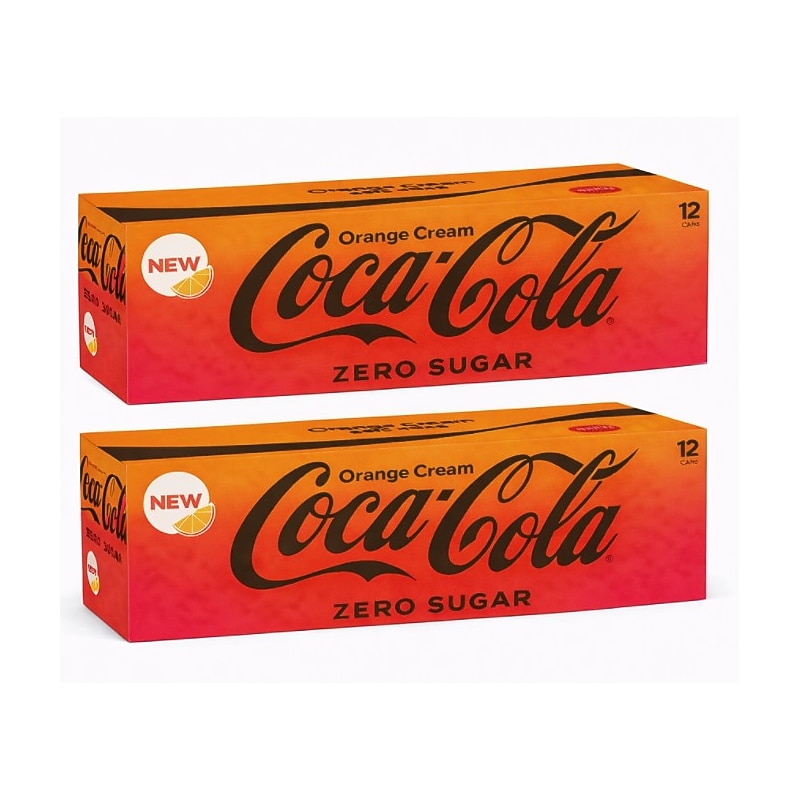 Coca-Cola Zero Sugar Orange Cream Soda, 12 oz., 12 Cans/Pack, 2/Packs (49000558838) image 1