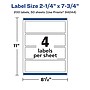 Avery Laser/Inkjet Rectangle Multipurpose Labels, 2.25" x 7.75", White, 200 Labels/Box (94244)~#|#~0268CC4C-FD6D-4A8D-82A270D9E31728B5_sc7