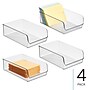 iDESIGN Small Stackable Plastic Storage Bin, Clear, 4/Pack (28116M4)~#|#~026B09C5-20FC-42FF-AF1FA27BB64E661D_sc7