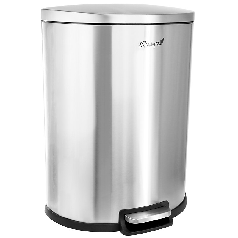 Elama Stainless Steel Indoor Step Trash Can, 13 Gallon, Silver (938121375M) image 1