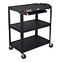 Luxor LEADER XL 3-Shelf Adjustable Media Utility Cart with Pullout Keyboard Shelf, Black (AVJ42XLKB)~#|#~0272108B-23F5-4354-B91527A5C1D66D89_sc7