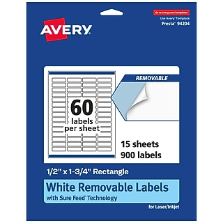 Avery Laser/Inkjet Multipurpose Rectangle Labels, 0.5