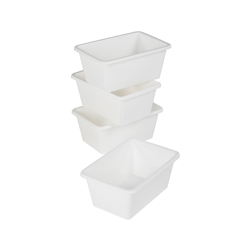 Humble Crew Small Storage Bin, White, 4/Pack (SM695) image 1
