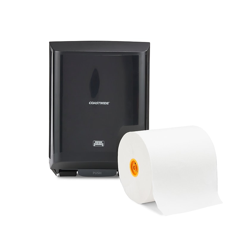 Coastwide Professional J-Series Manual Hardwound Paper Towel Dispenser, Black (CWJMHT-B-CC) image 1