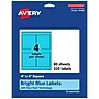 Avery Printable Square Multipurpose Labels, 4" x 4", Bright Blue, 320/Box (94100)~#|#~028246FF-87E4-4E47-9ACE4DD91F5B30DA_sc7