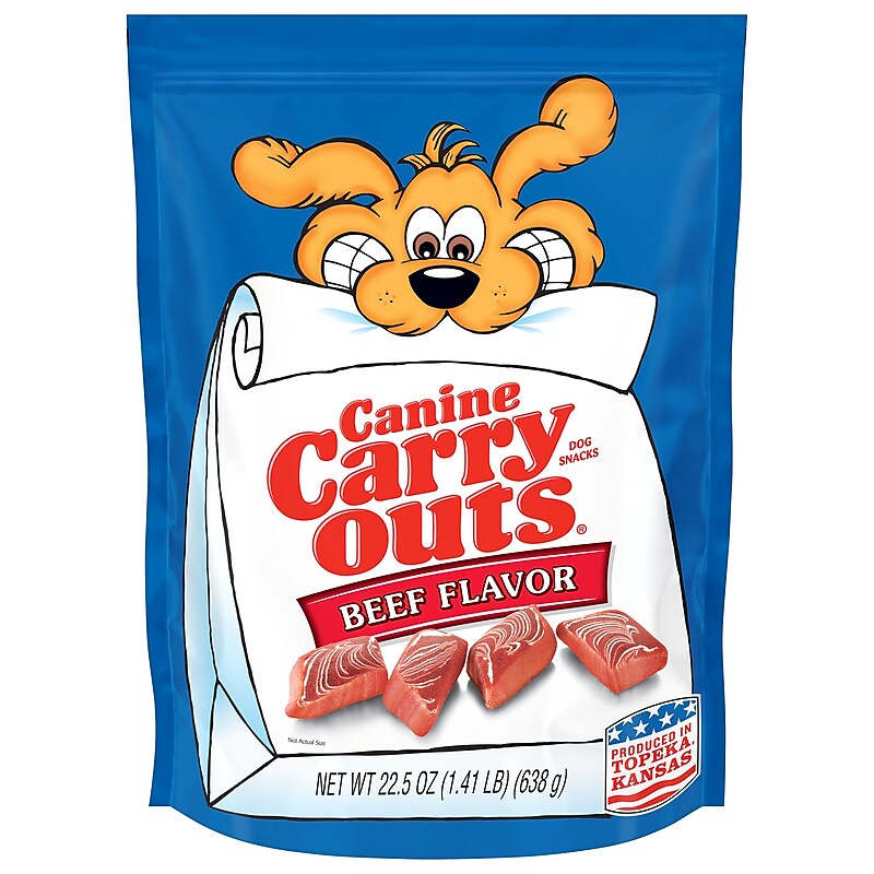 Canine Carry Outs Beef Flavor Dog Treats, 25 oz. Bag, 6/Carton (SMU50154CS) image 1