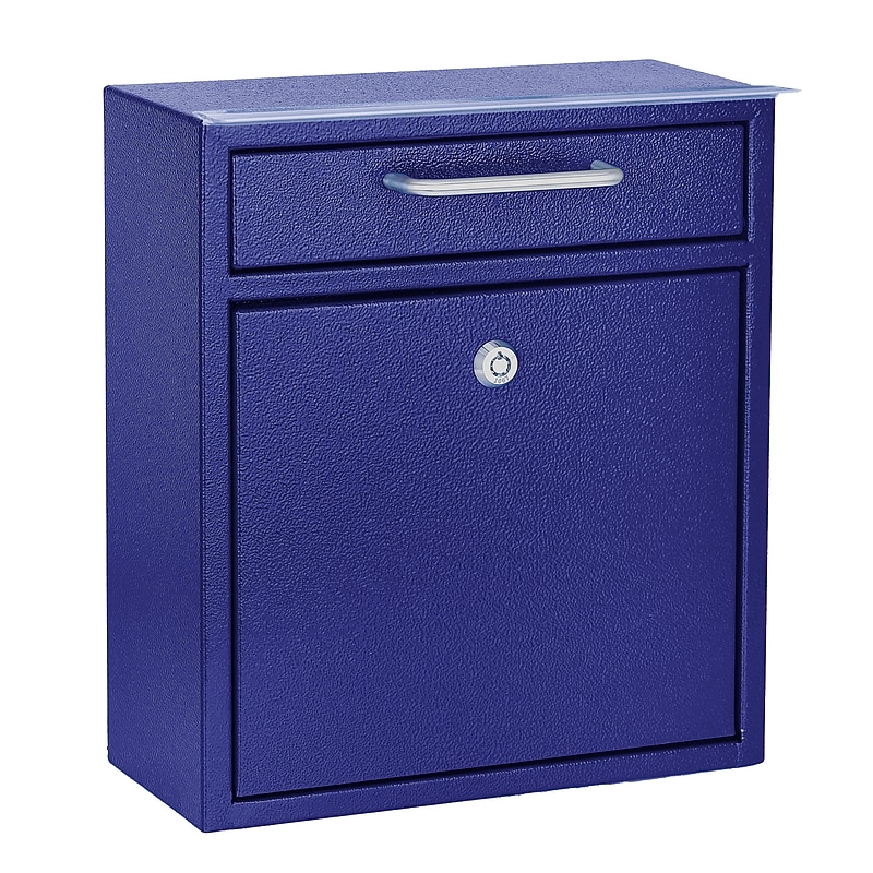 AdirOffice Steel Indoor/Outdoor Interoffice Drop Box Mailbox, Medium, Blue (631-05-BLU-PKG) image 1