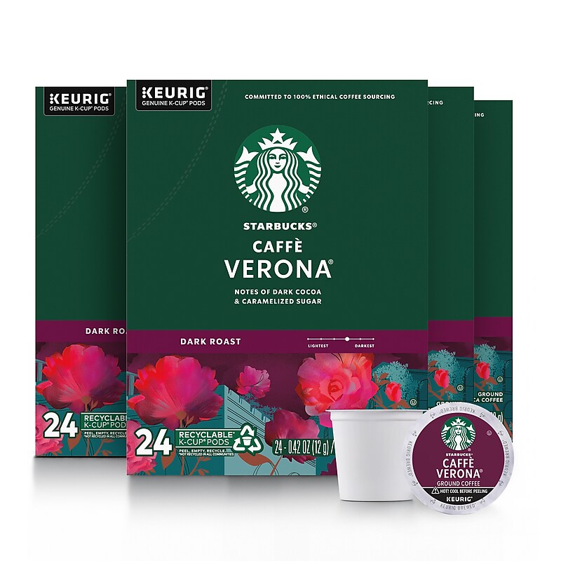 Starbucks Caffe Verona Coffee Keurig® K-Cup® Pods, Dark Roast, 96/Carton (SBK18998CT) image 1